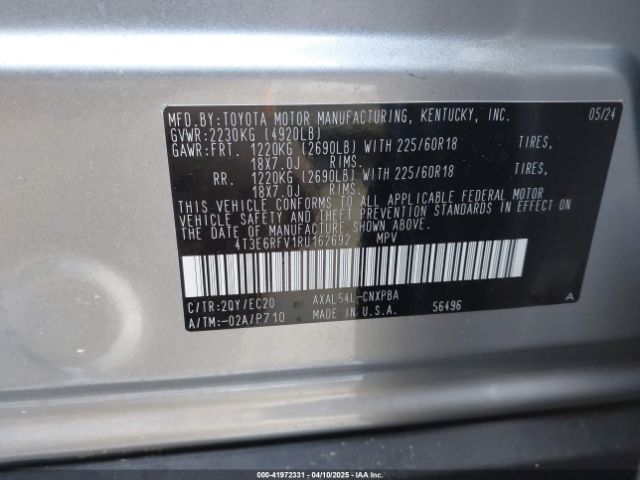 4T3E6RFV1RU162692 Toyota Rav4 Hybrid Xse