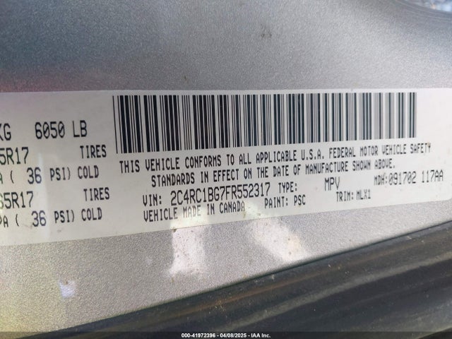 2C4RC1BG7FR552317 Chrysler Town & Country Touring