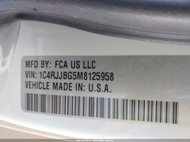 1C4RJJBG5M8125958 Jeep Grand Cherokee L Limited 4x2