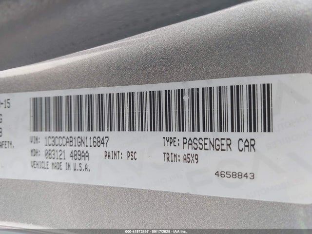 1C3CCCAB1GN116847 Chrysler 200