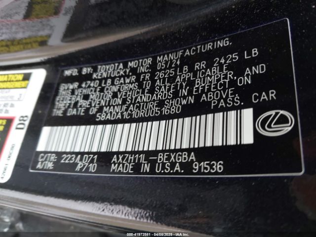 2024 LEXUS ES 300H 58ADA1C10RU051680 Photo 8