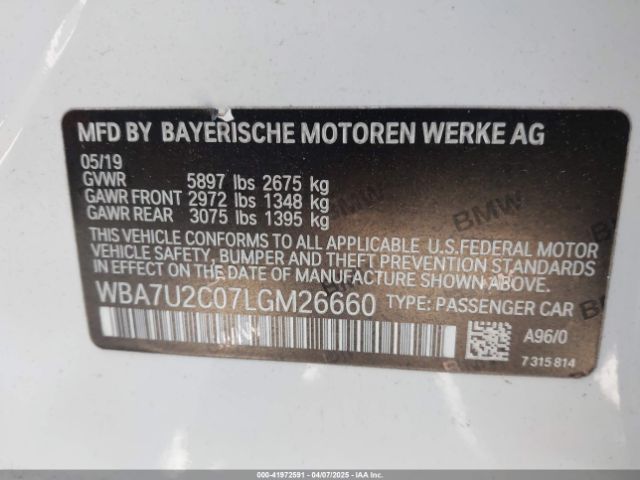 WBA7U2C07LGM26660 BMW 750i Xdrive