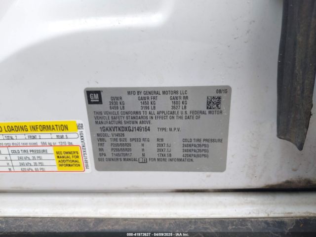 1GKKVTKDXGJ149164 GMC Acadia Denali
