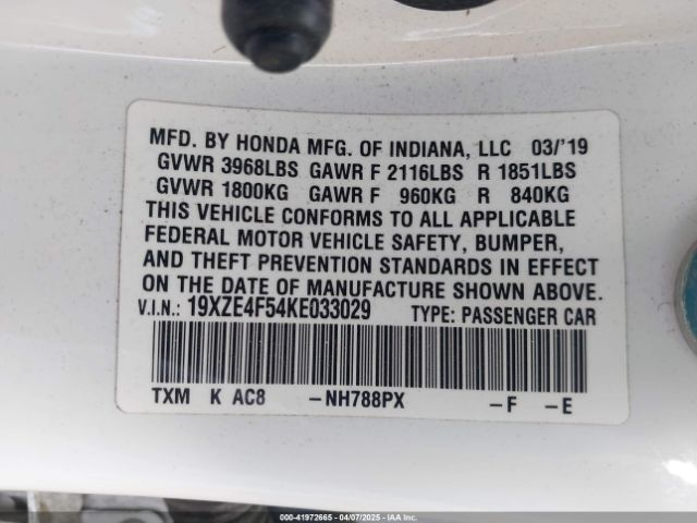 19XZE4F54KE033029 Honda INSIGHT EX