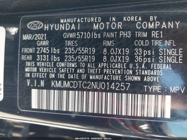 KMUMCDTC2NU014257 Genesis Gv70 3.5t Awd Sport