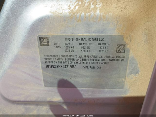 1G1PC5SHXG7216650 Chevrolet Cruze Limited Ls Auto
