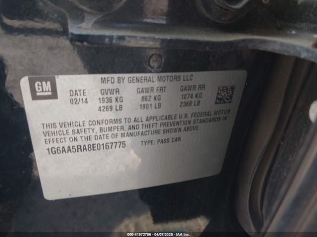 1G6AA5RA8E0167775 Cadillac Ats Standard