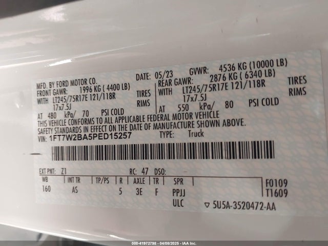 Ford 2023 2023 1FT7W2BA5PED15257 Image 9