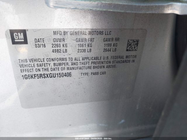 1G6KF5RSXGU150406 Cadillac Ct6 Premium Luxury
