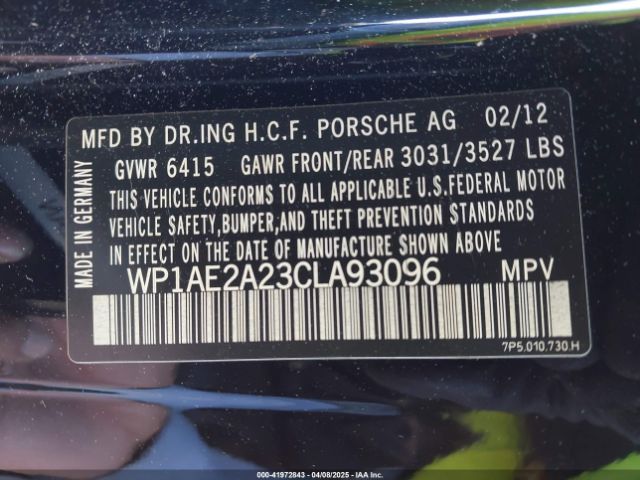 2012 PORSCHE CAYENNE HYBRID WP1AE2A23CLA93096 Photo 8