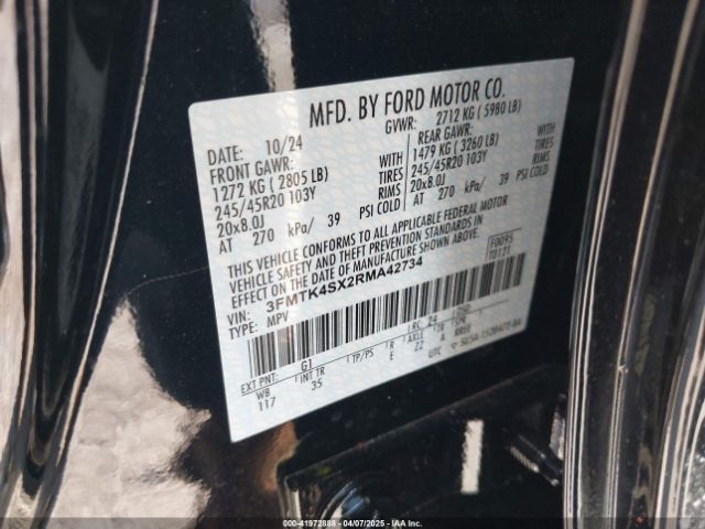 3FMTK4SX2RMA42734 Ford Mustang Mach-e Gt