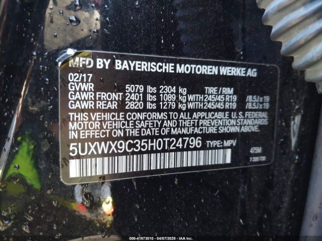 5UXWX9C35H0T24796 BMW X3 Xdrive28i