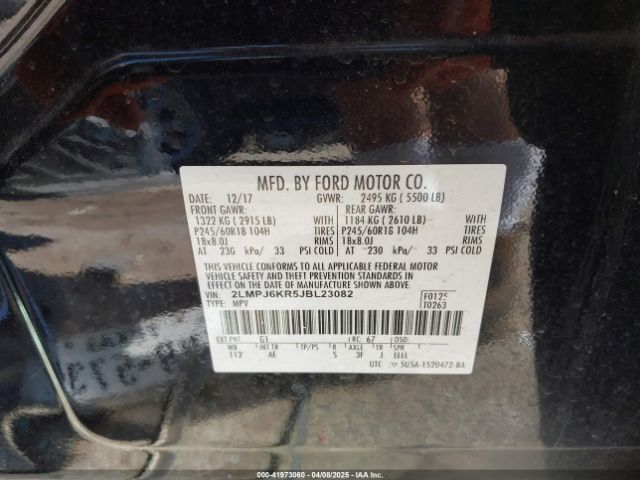 2LMPJ6KR5JBL23082 Lincoln Mkx Select
