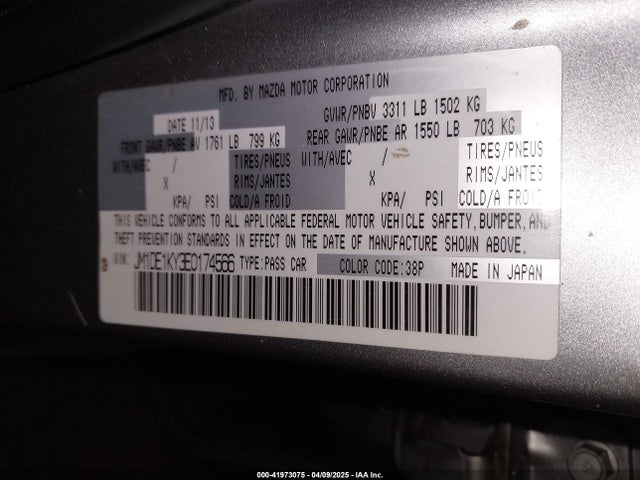 JM1DE1KY3E0174566 Mazda Mazda2 Sport