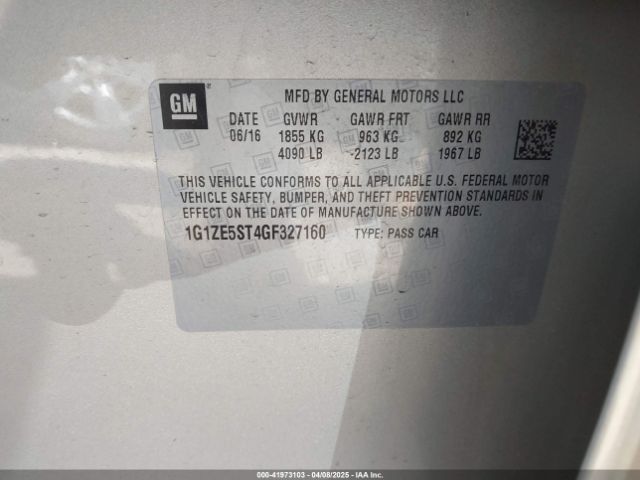 1G1ZE5ST4GF327160 Chevrolet MALIBU 1LT