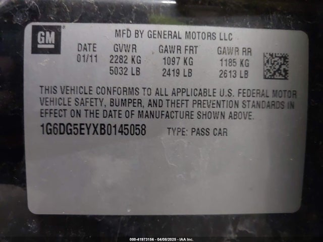 2011 CADILLAC CTS 1G6DG5EYXB0145058 Photo 8