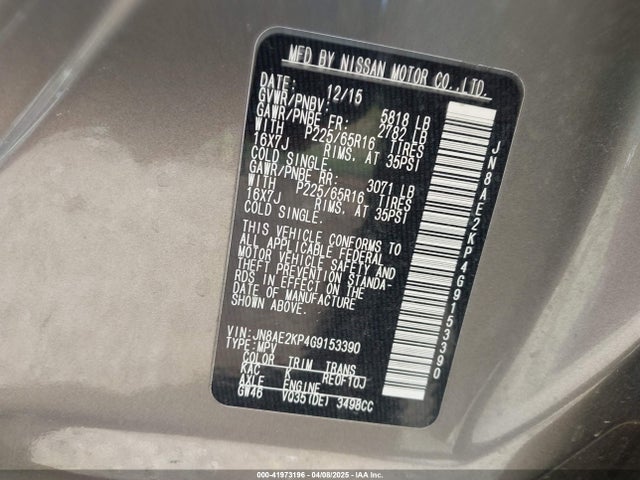 JN8AE2KP4G9153390 Nissan 2016