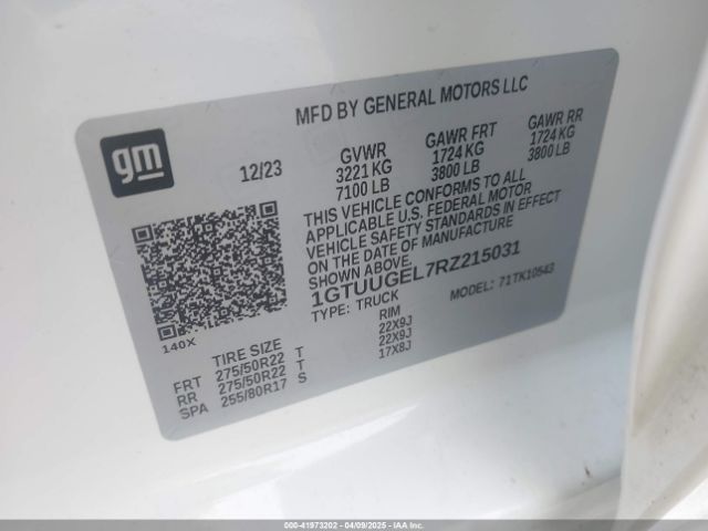 1GTUUGEL7RZ215031 GMC Sierra 1500 4wd  Short Box Denali