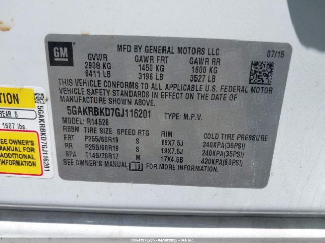 5GAKRBKD7GJ116201 Buick Enclave Leather