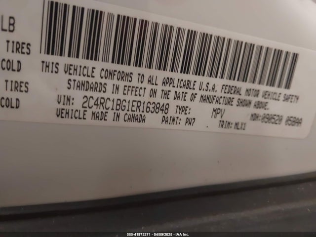 2C4RC1BG1ER163848 Chrysler Town & Country Touring