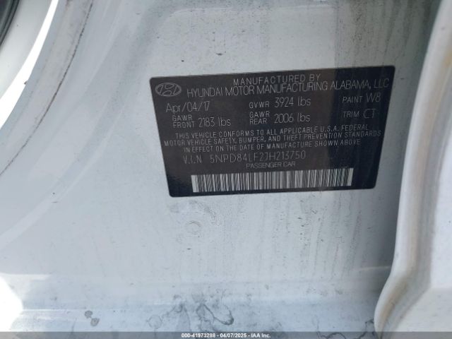 5NPD84LF2JH213750 Hyundai ELANTRA SEL