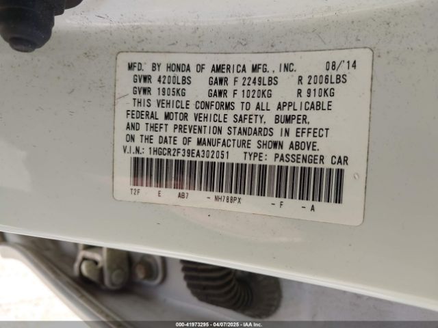 1HGCR2F39EA302051 Honda ACCORD LX