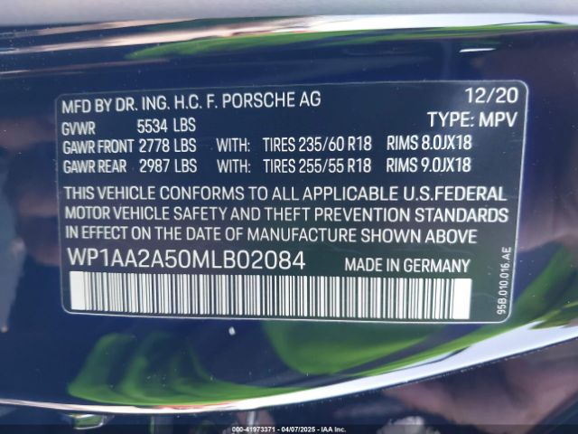WP1AA2A50MLB02084 Porsche Macan