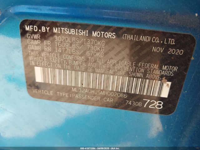 ML32AUHJ5MH002086 Mitsubishi Mirage Carbonite Edition/es/le