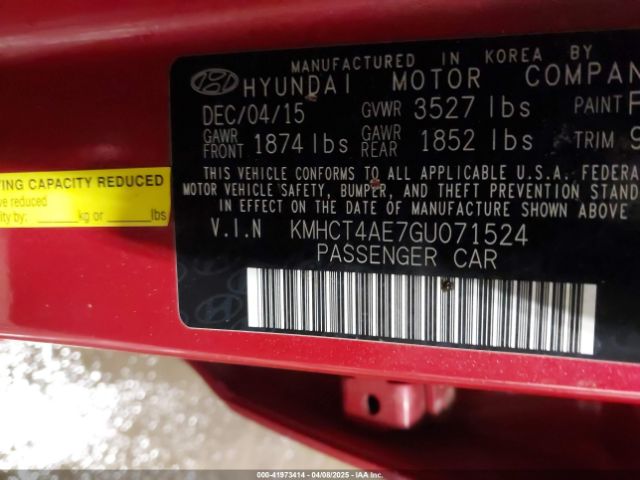 KMHCT4AE7GU071524 Hyundai ACCENT SE