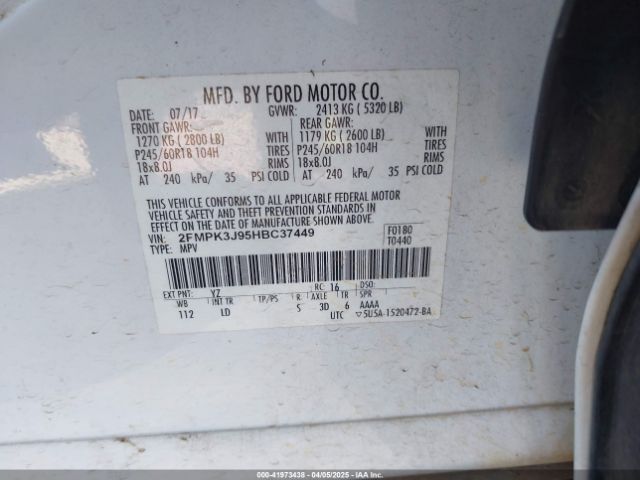 2FMPK3J95HBC37449 Ford EDGE SEL