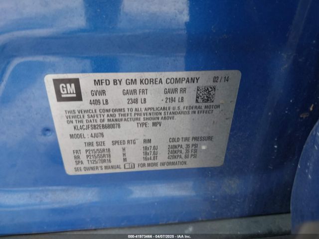 KL4CJFSB2EB680078 Buick Encore Convenience