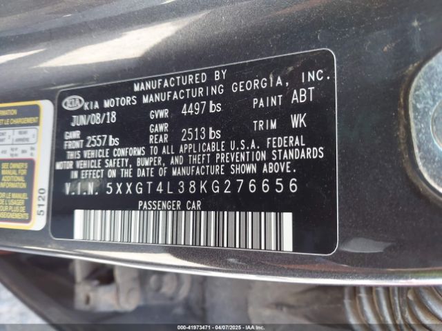 5XXGT4L38KG276656 KIA Optima Lx