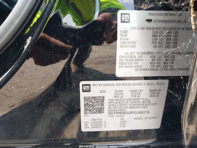3GTPHDED2PG169274 GMC Sierra 1500 2wd  Short Box Slt