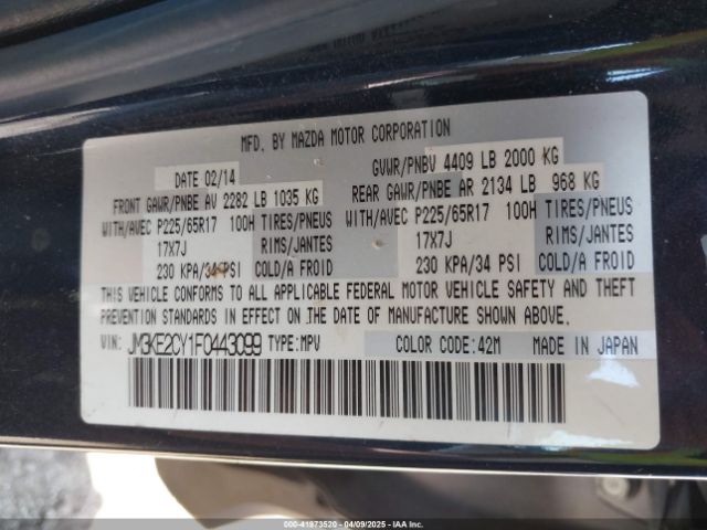 JM3KE2CY1F0443099 Mazda Cx-5 Touring