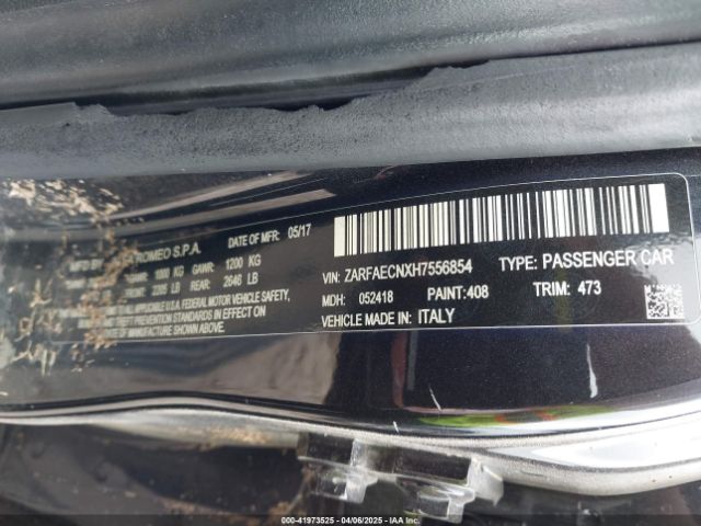 2017 ALFA ROMEO GIULIA ZARFAECNXH7556854 Photo 8