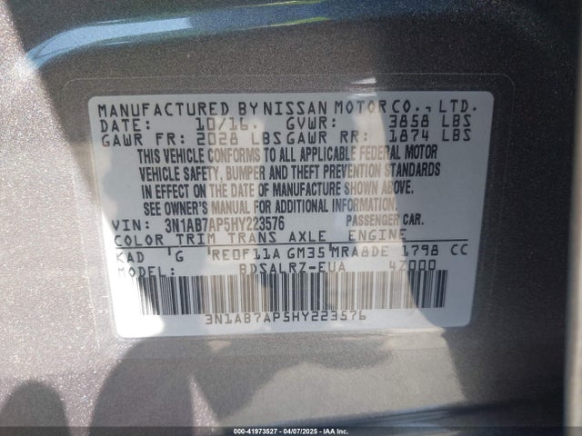 3N1AB7AP5HY223576 Nissan SENTRA SR