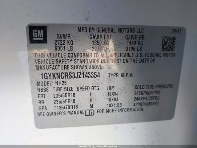 2018 CADILLAC XT5 1GYKNCRS3JZ143354 Photo 8