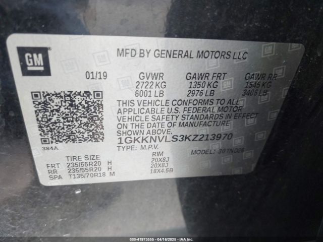 1GKKNVLS3KZ213970 GMC Acadia Slt-1