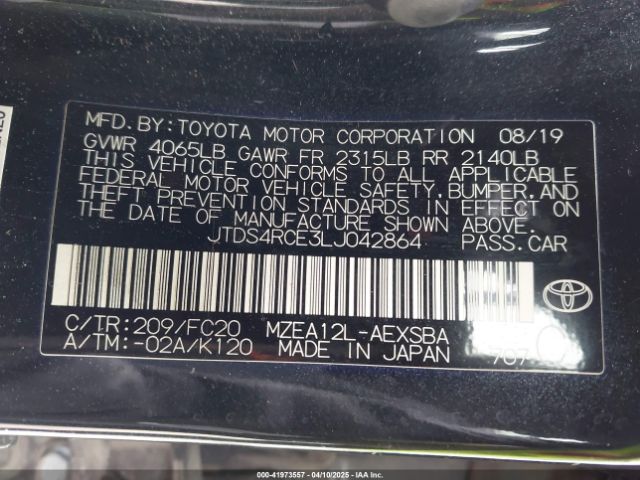 JTDS4RCE3LJ042864 Toyota m20-fks