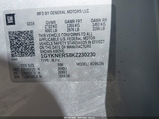 2019 CADILLAC XT5 1GYKNERS8KZ230230 Photo 8