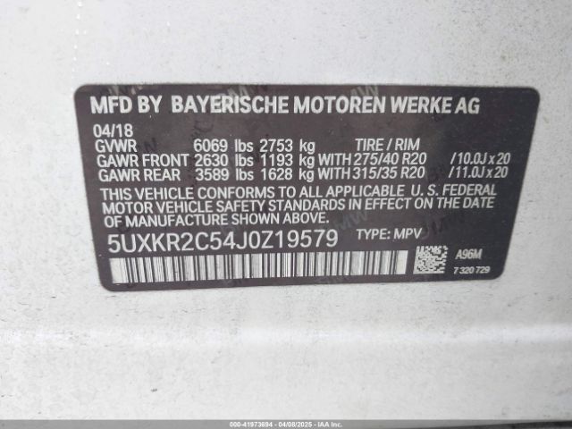 5UXKR2C54J0Z19579 BMW X5 Sdrive35i