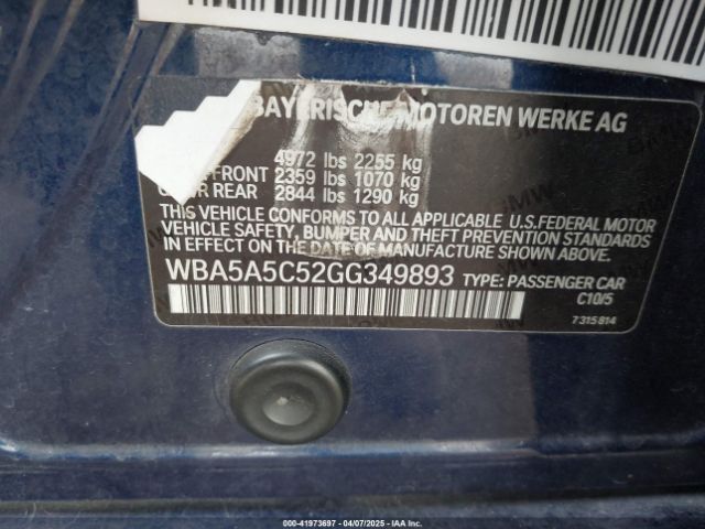 WBA5A5C52GG349893 BMW 528I