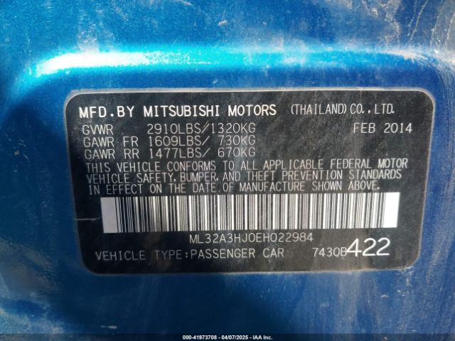 ML32A3HJ0EH022984 Mitsubishi MIRAGE DE