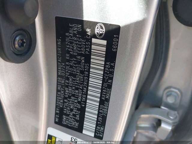4T1K61AK2RU918105 Toyota a25a-fks