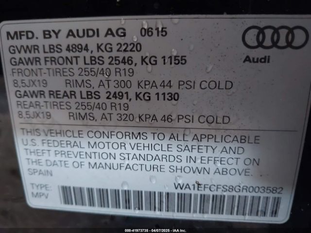 WA1EFCFS8GR003582 Audi Q3 2.0t Premium Plus
