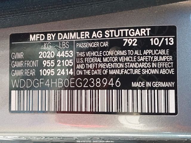 WDDGF4HB0EG238946 Mercedes-Benz C 250 Luxury/sport