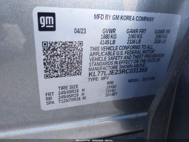 KL77LJE23RC031368 Chevrolet Trax Fwd 2rs