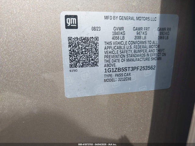 1G1ZB5ST3PF253562 Chevrolet Malibu Fwd Ls