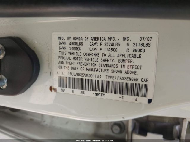 2008 ACURA TL 19UUA66278A001163 Photo 8