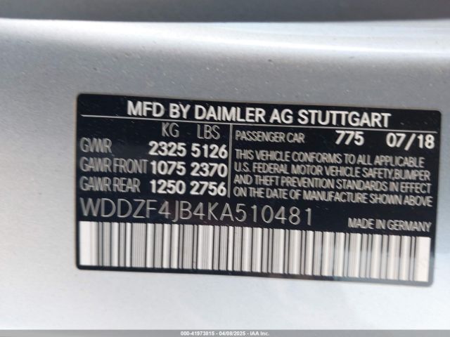 WDDZF4JB4KA510481 Mercedes-Benz E 300